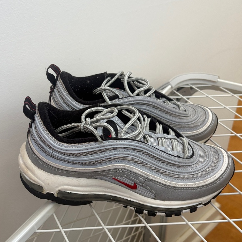 Nike Metallic Silver and Black Air Max Sneakers